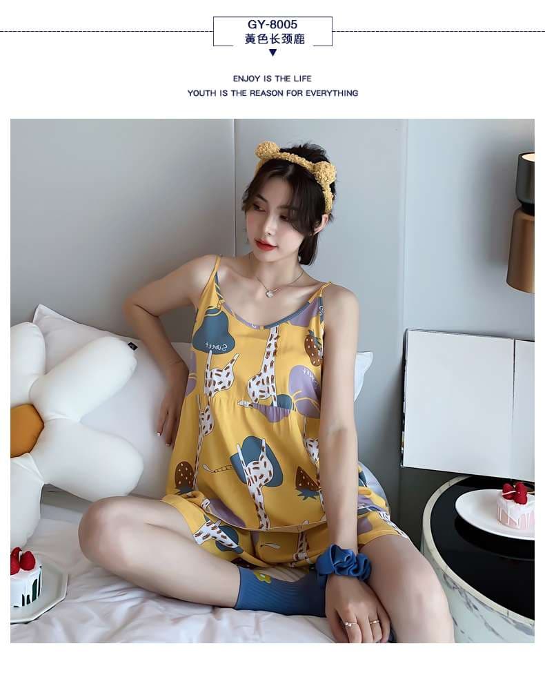 イチゴ柄キャミソールセット レディース ルームウェア