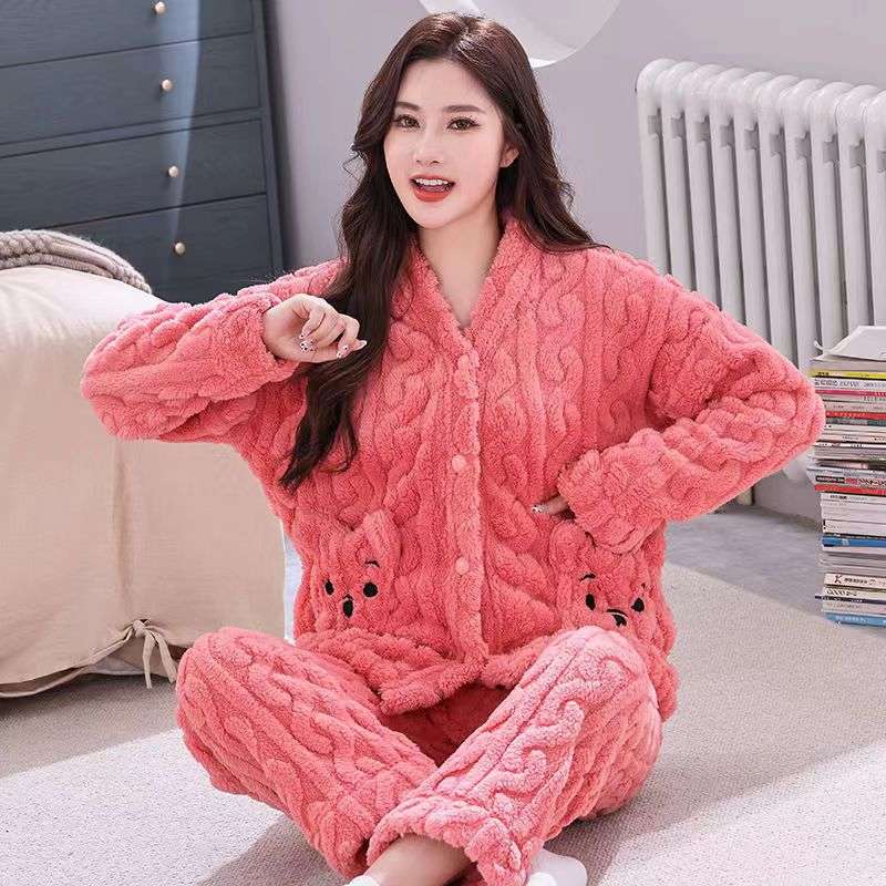 もこもこアニマル柄パジャマ上下セット レディース ルームウェア