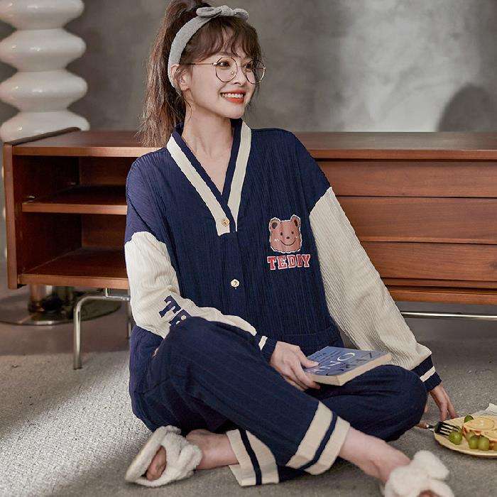 もこもこウサギ耳リボン付き部屋着セット レディース ルームウェア