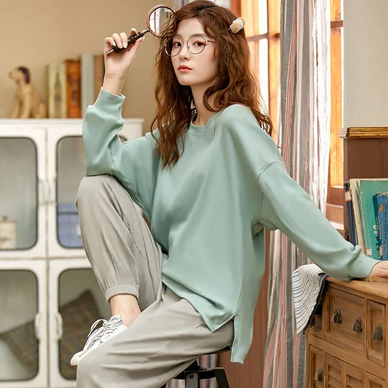 レディース ルームウェア なめらか素材 ゆるシルエットルームウェア 上下組