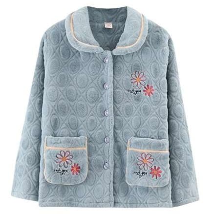 もこもこ フラワー刺繍 パジャマ レディース ルームウェア