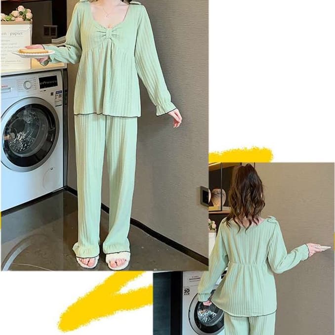 レディース ルームウェア ふんわりリボン付きパジャマ