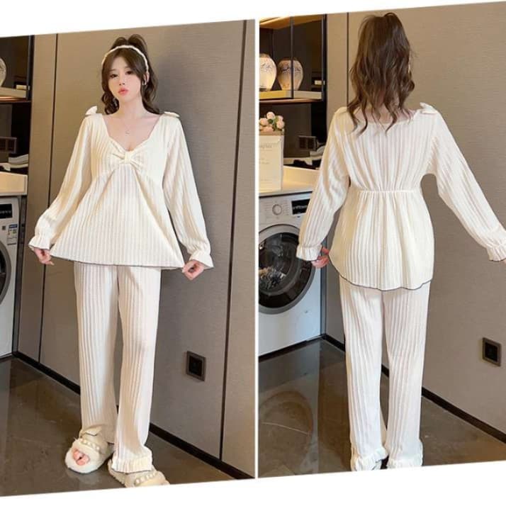 レディース ルームウェア ふんわりリボン付きパジャマ