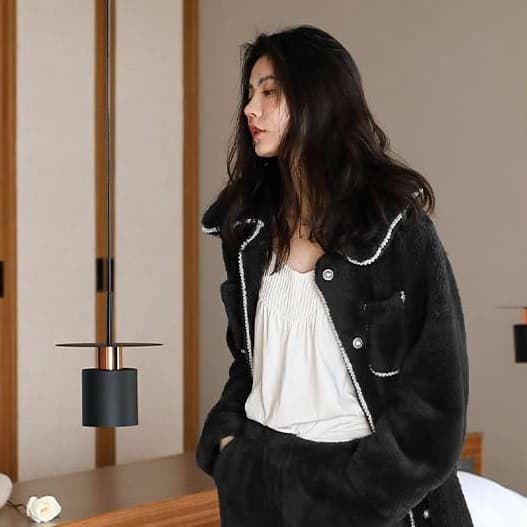 ふわもこパイピング装飾セット レディース ルームウェア