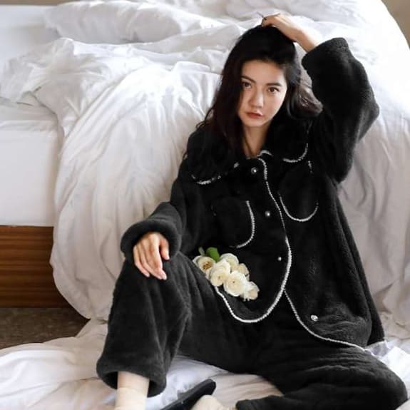 ふわもこパイピング装飾セット レディース ルームウェア