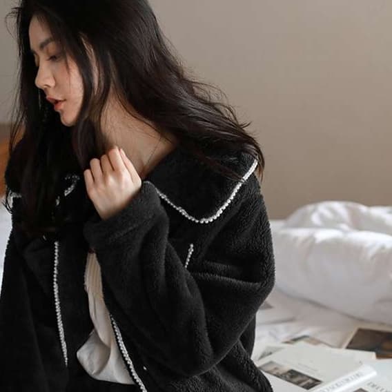 ふわもこパイピング装飾セット レディース ルームウェア