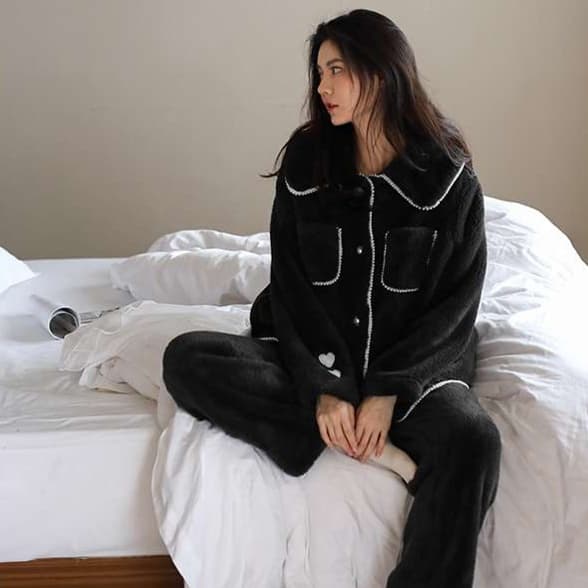 ふわもこパイピング装飾セット レディース ルームウェア