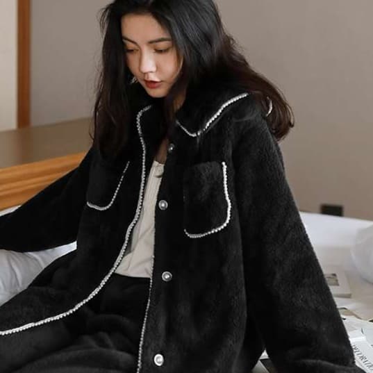 ふわもこパイピング装飾セット レディース ルームウェア