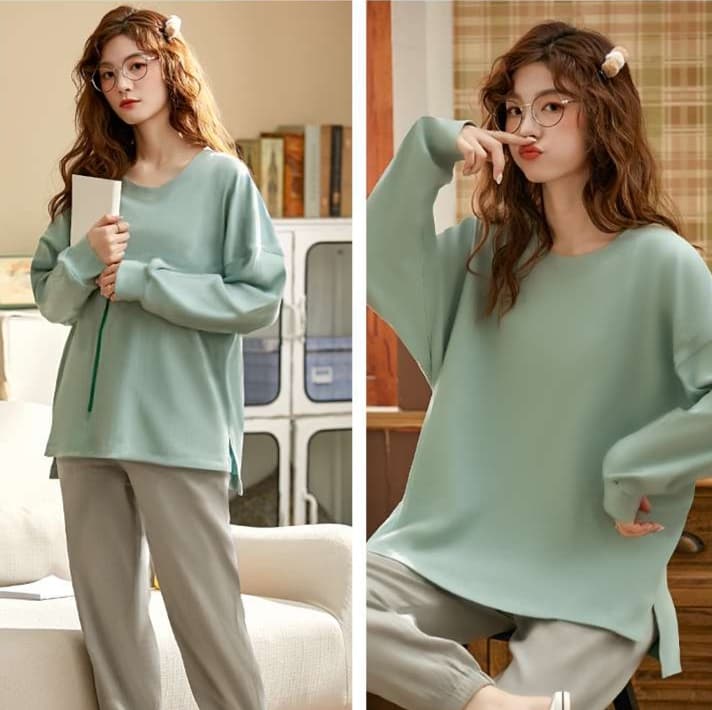 レディース ルームウェア なめらか素材 ゆるシルエットルームウェア 上下組