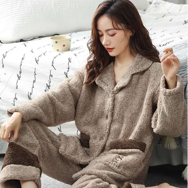 レディース ルームウェア もこもこふわふわ あったかパジャマ 上下セット