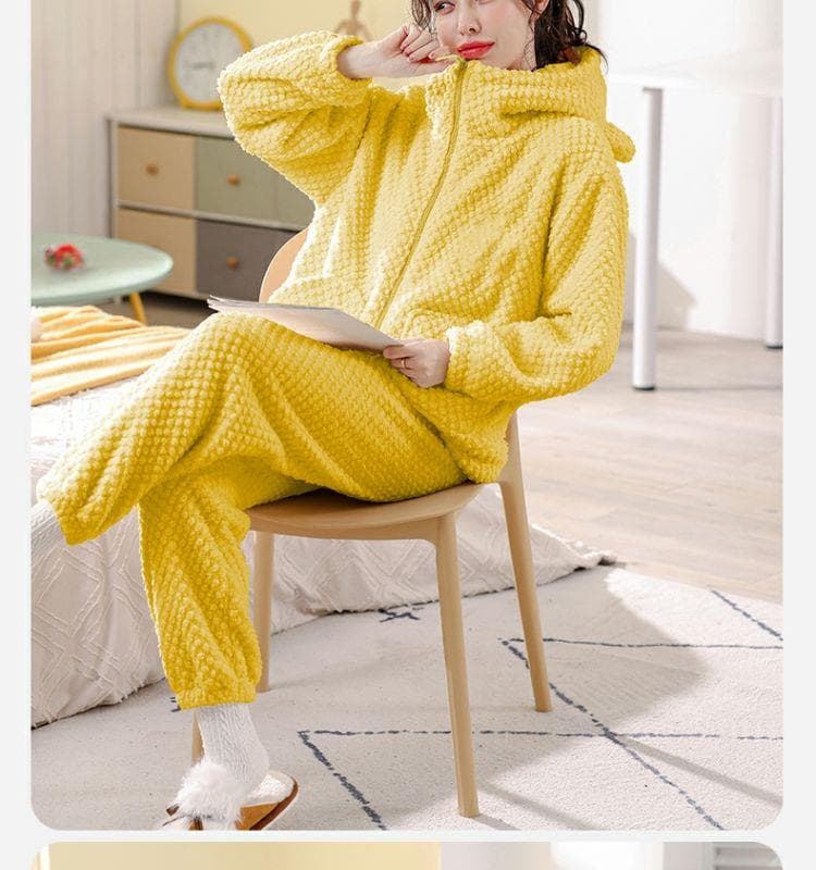 もこもこあったかフード付き レディース ルームウェア