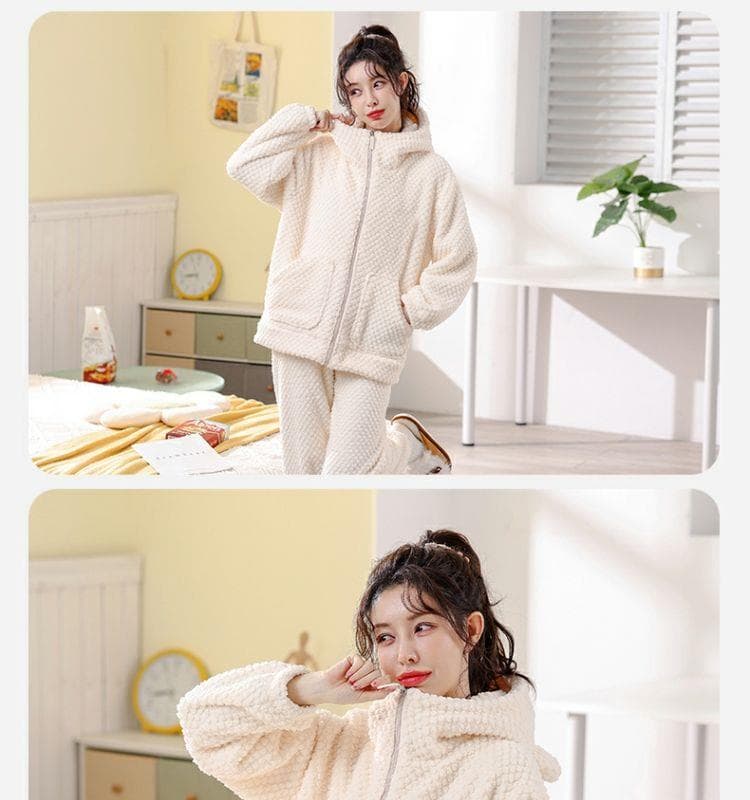 もこもこあったかフード付き レディース ルームウェア