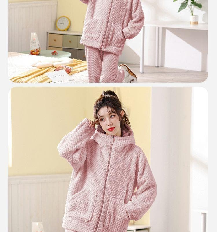 もこもこあったかフード付き レディース ルームウェア