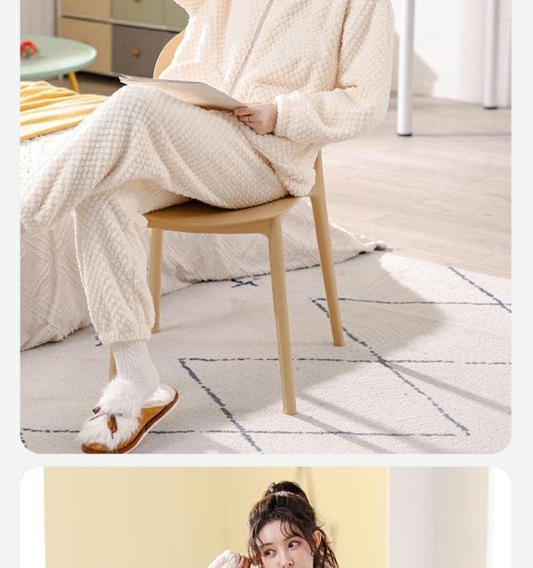 もこもこあったかフード付き レディース ルームウェア