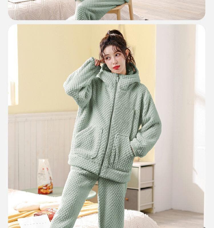 もこもこあったかフード付き レディース ルームウェア