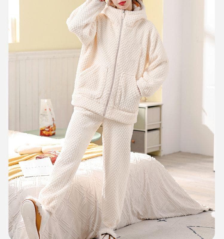 もこもこあったかフード付き レディース ルームウェア