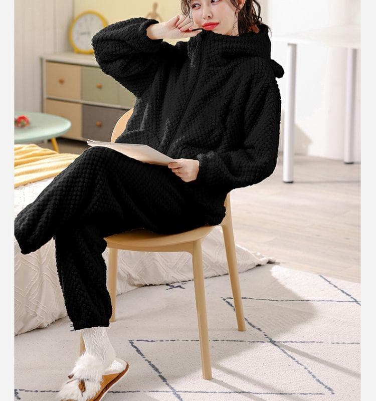 もこもこあったかフード付き レディース ルームウェア