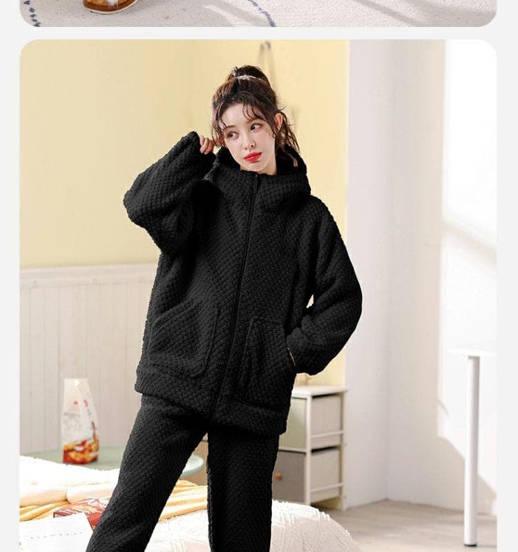 もこもこあったかフード付き レディース ルームウェア