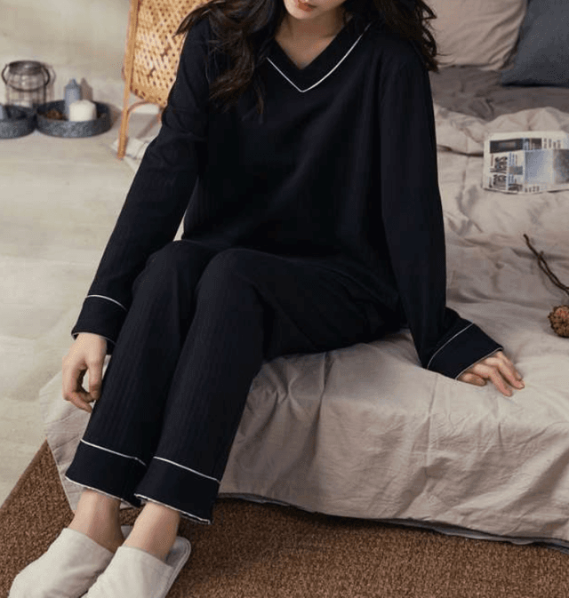 シンプルエレガントなパジャマセット レディース ルームウェア