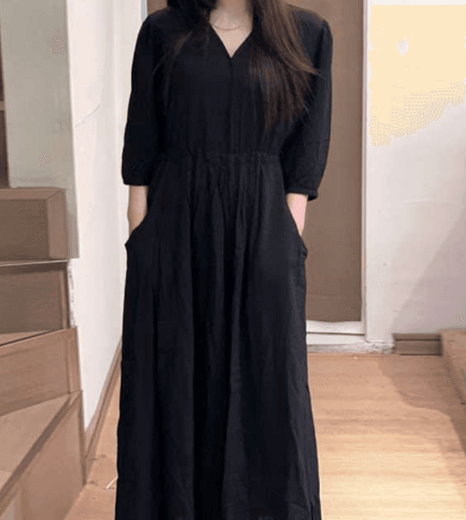 軽やかな生地感と豊かなドレープが美しいマキシ丈ワンピース レディース ルームウェア