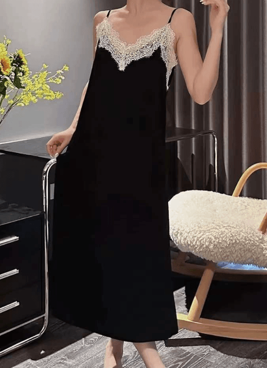 レース縁取りキャミソールワンピース レディース ルームウェア