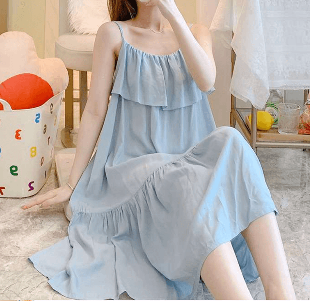 ふんわりティアードキャミワンピース レディース ルームウェア