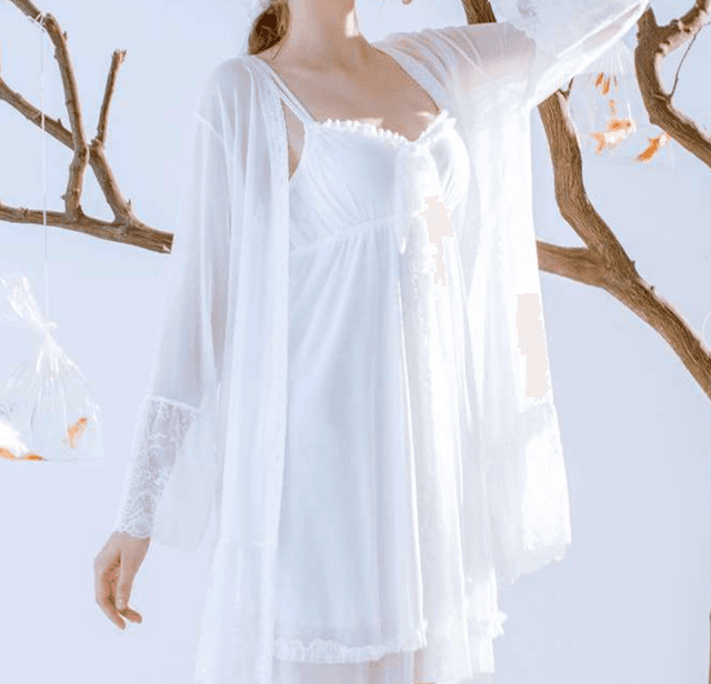 優雅な佇まいの木漏れ日ガウン レディース ルームウェア