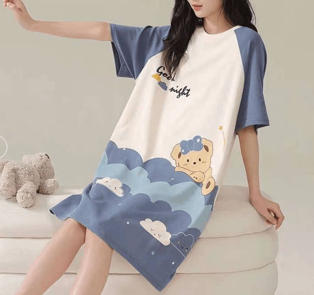 ふわもこ動物キャラゆったりナイトドレス レディース ルームウェア