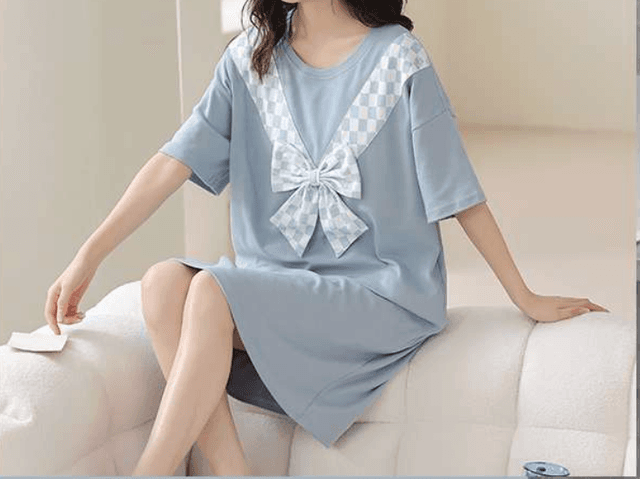 リボン付きゆったりルームワンピース レディース ルームウェア