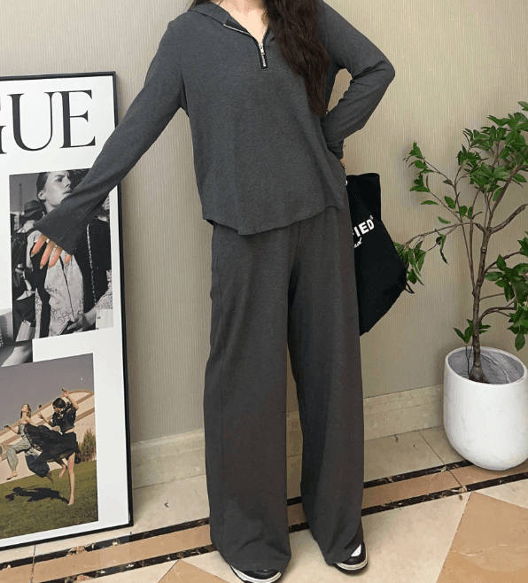 リラックスルームウェア フード付き上下セット レディース ルームウェア