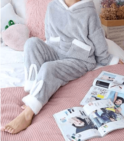 うさ耳付きもこもこルームウェア レディース ルームウェア