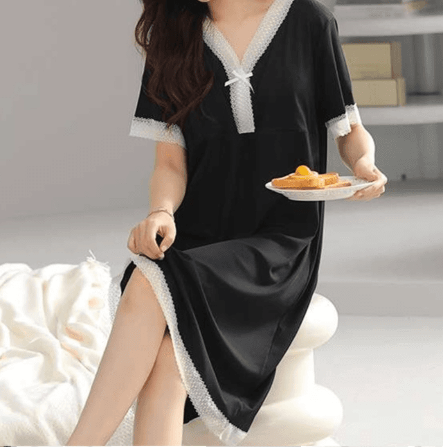 レディース ルームウェア レディース胸パッド付きナイトドレス