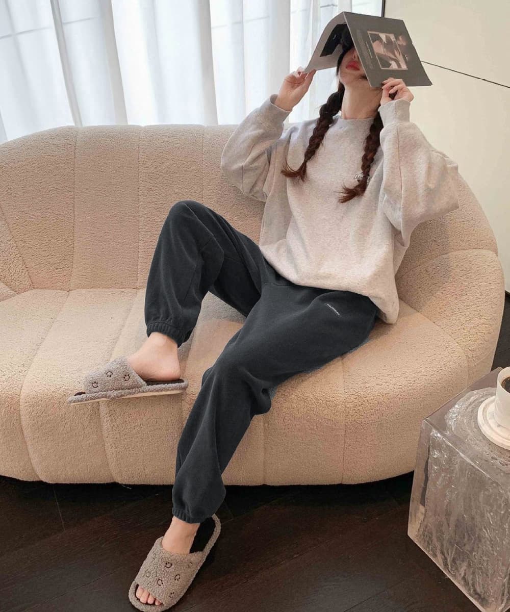 ルームウェア 暖かふわふわフリース部屋着パンツ