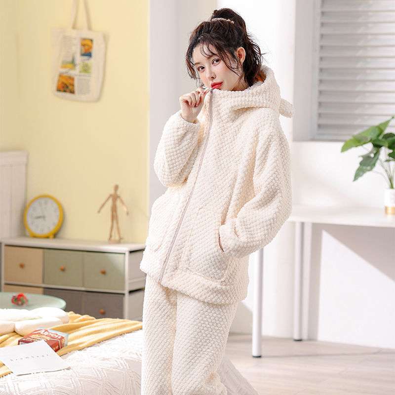 もこもこあったかフード付き レディース ルームウェア