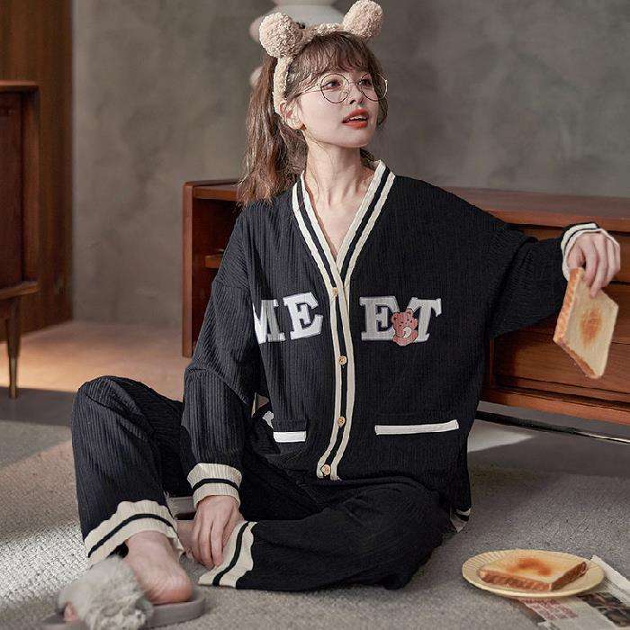 もこもこウサギ耳リボン付き部屋着セット レディース ルームウェア