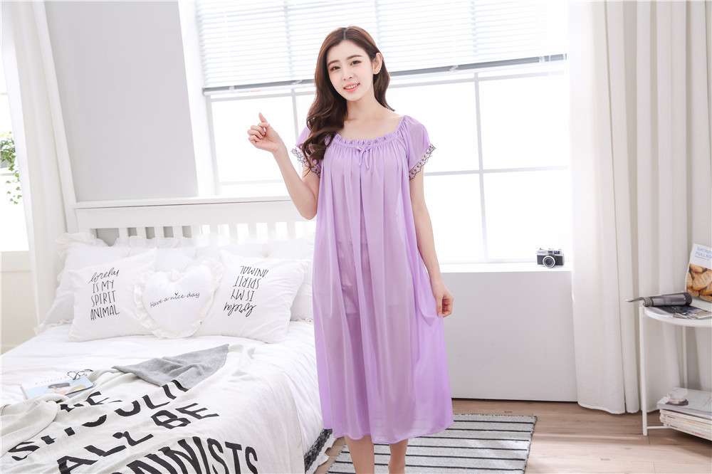 レディース ルームウェア 涼やか シフォン ワンピース ルームウェア