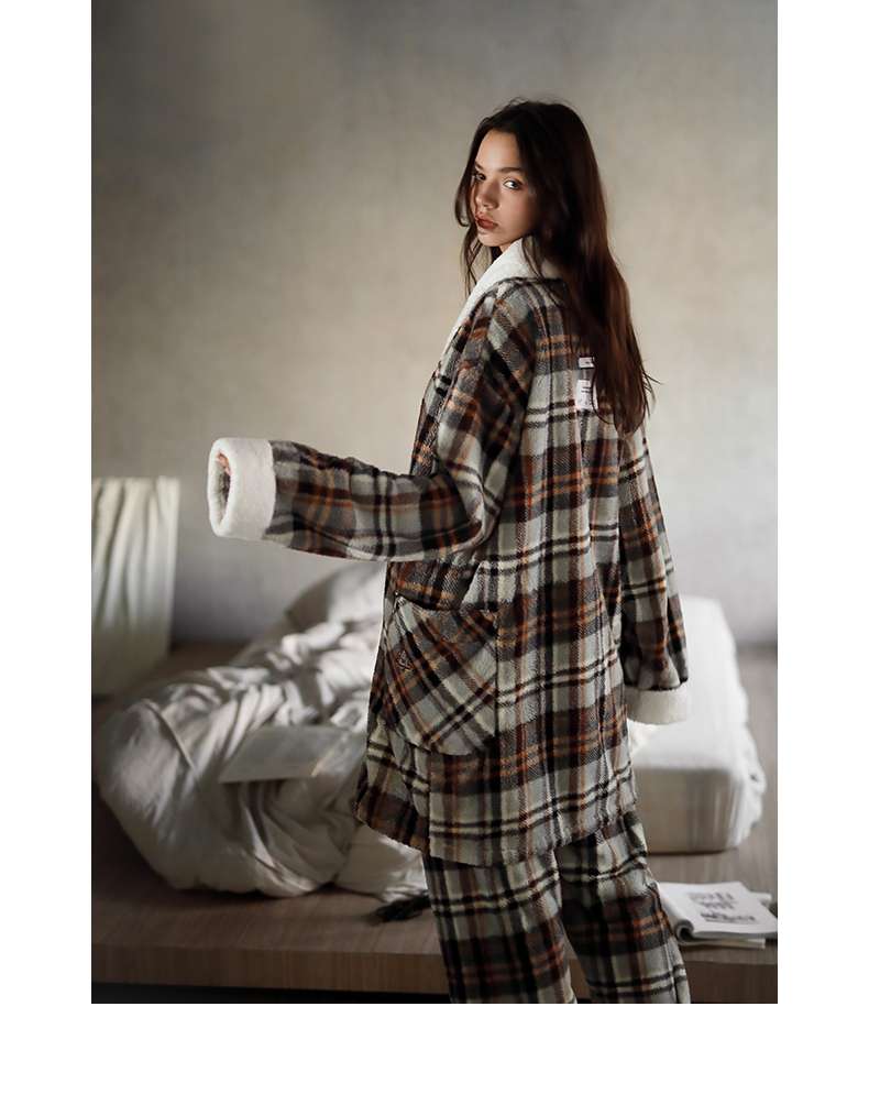 もこもこチェック柄セット レディース ルームウェア