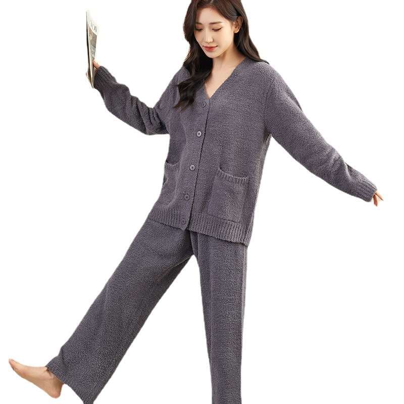 もこもこ素材のゆったりカーディガンセット レディース ルームウェア