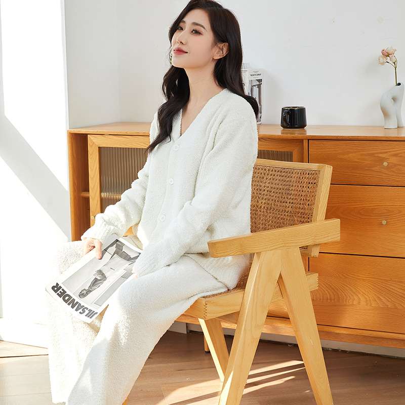 もこもこ素材のゆったりカーディガンセット レディース ルームウェア