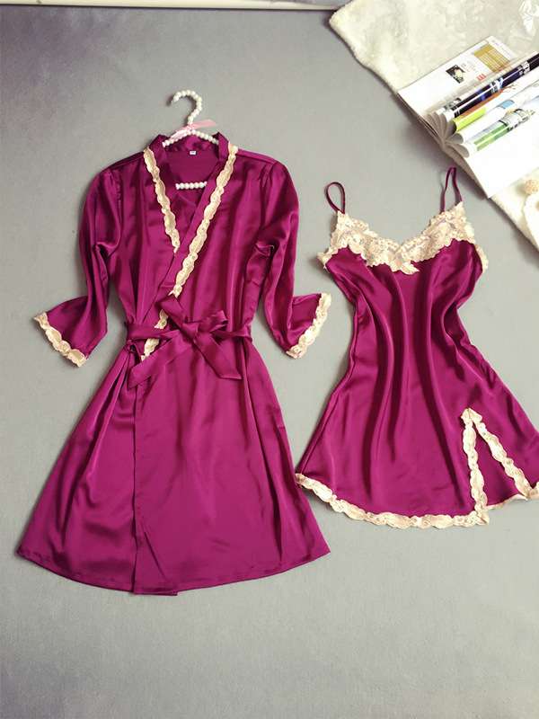 優雅な夢見るレースローブ レディース ルームウェア