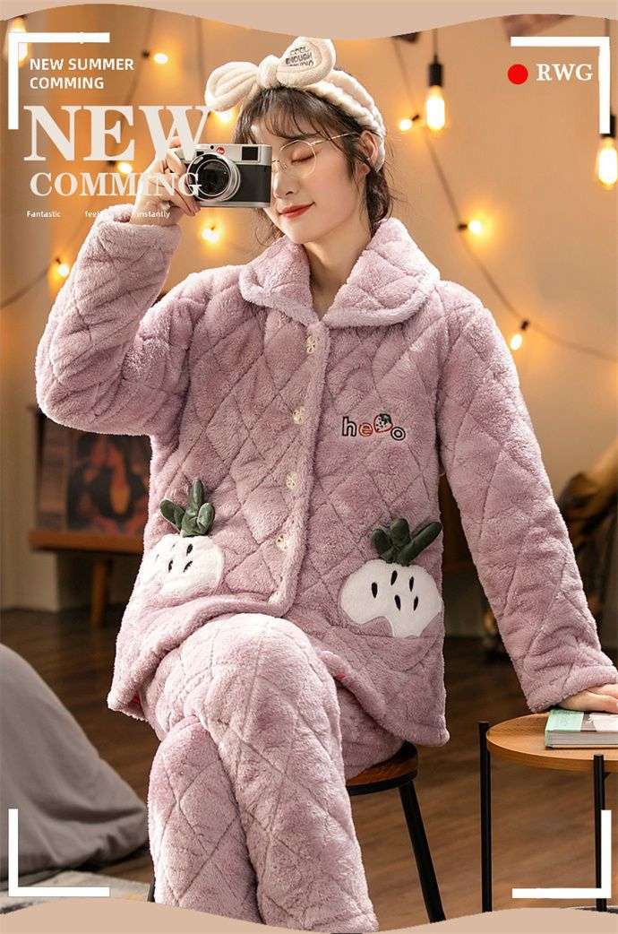 もこもこあったかパジャマセット レディース ルームウェア
