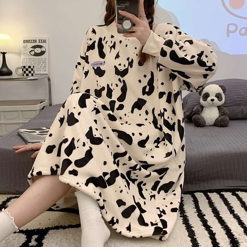 パンダ柄モコモコルームワンピース レディース ルームウェア
