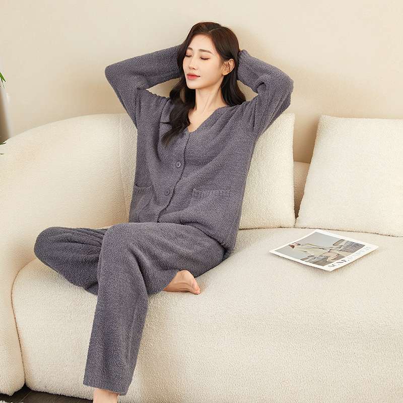 もこもこ素材のゆったりカーディガンセット レディース ルームウェア