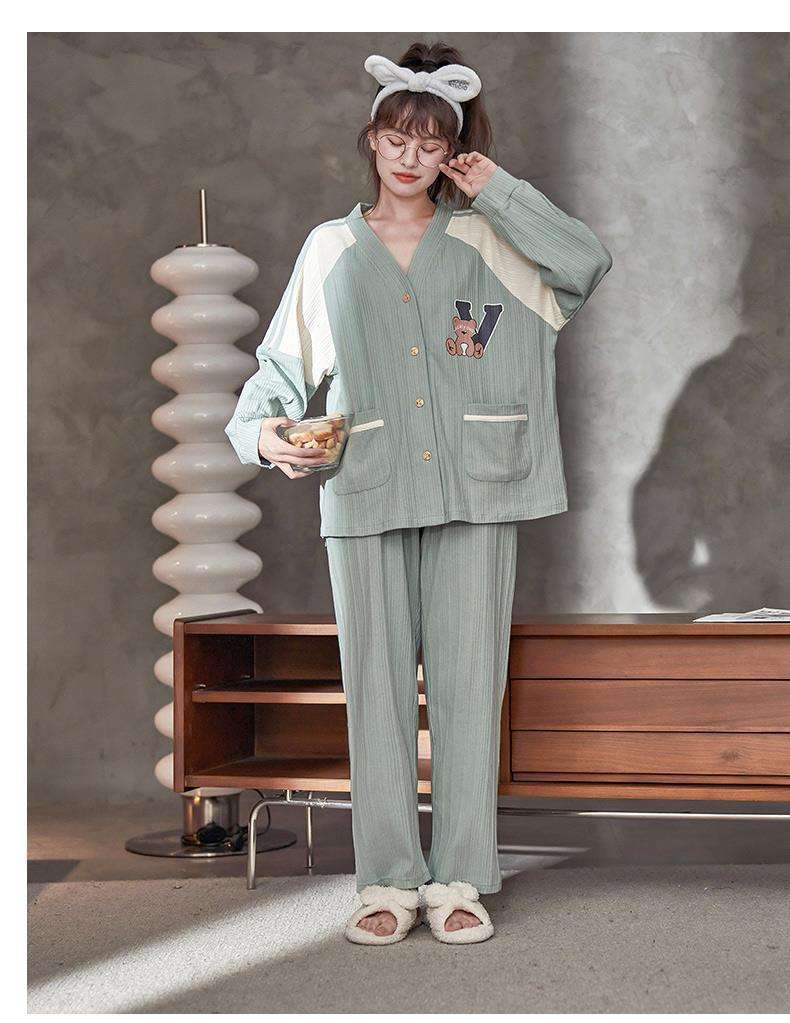 もこもこウサギ耳リボン付き部屋着セット レディース ルームウェア