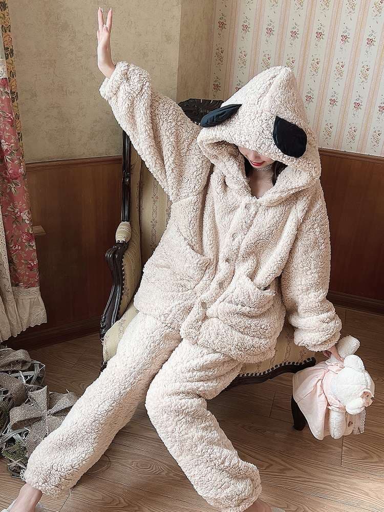 レディース ルームウェア もこもこアニマルパジャマ