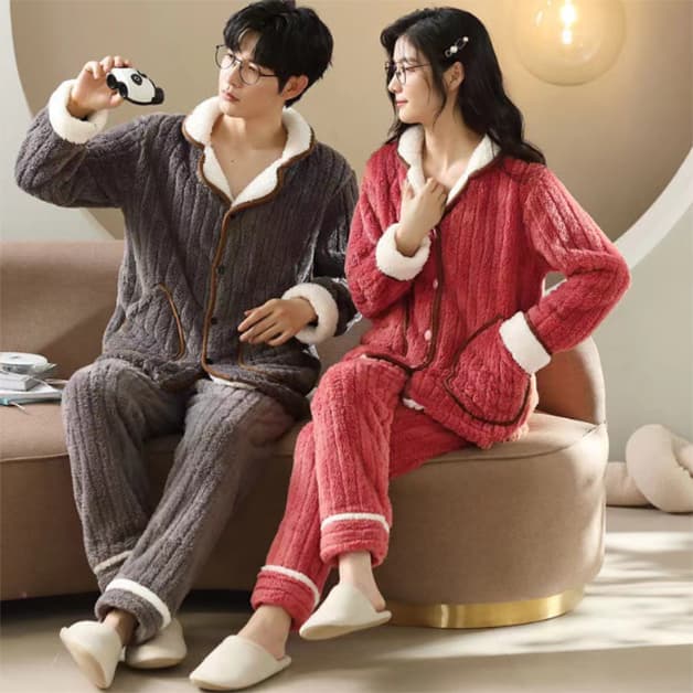 ルームウェア 秋冬新作もこもこパジャマ上下セット暖かい厚手部屋着
