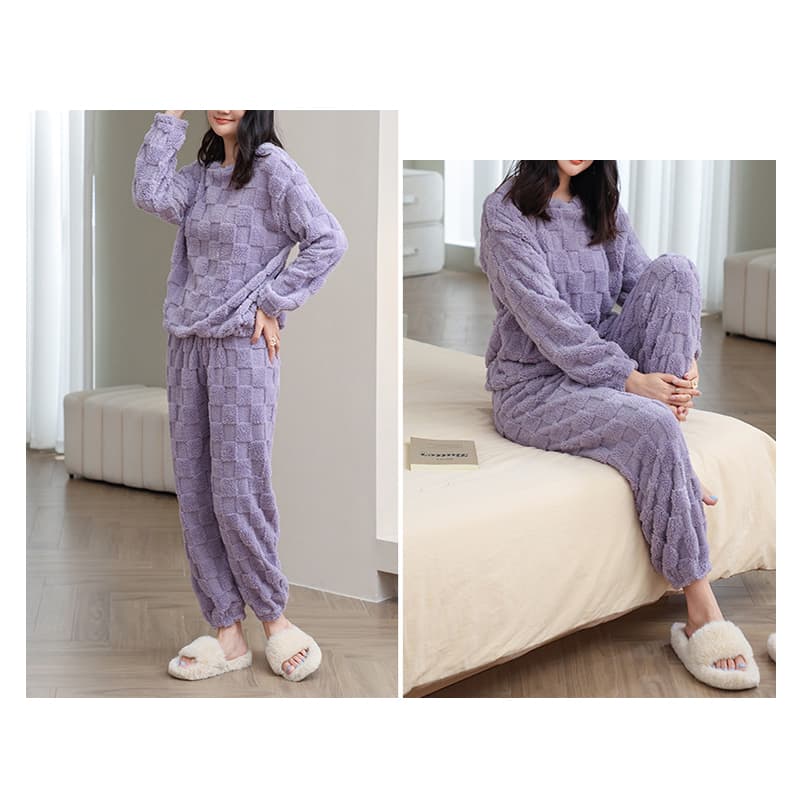 ルームウェア 秋冬新作レディース厚手パジャマ上下セット長袖暖か部屋着