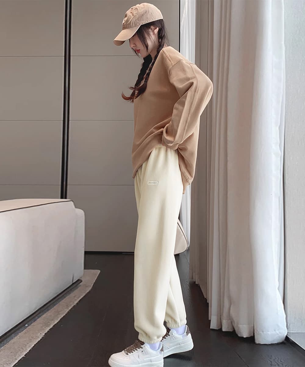 ルームウェア 暖かふわふわフリース部屋着パンツ