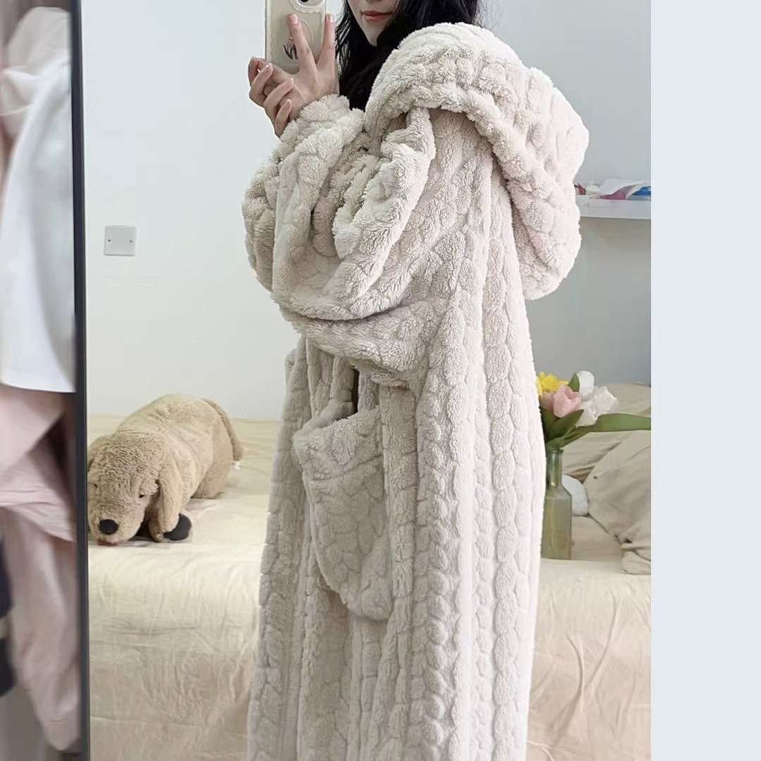 もこもこ贅沢ロングガウン レディース ルームウェア