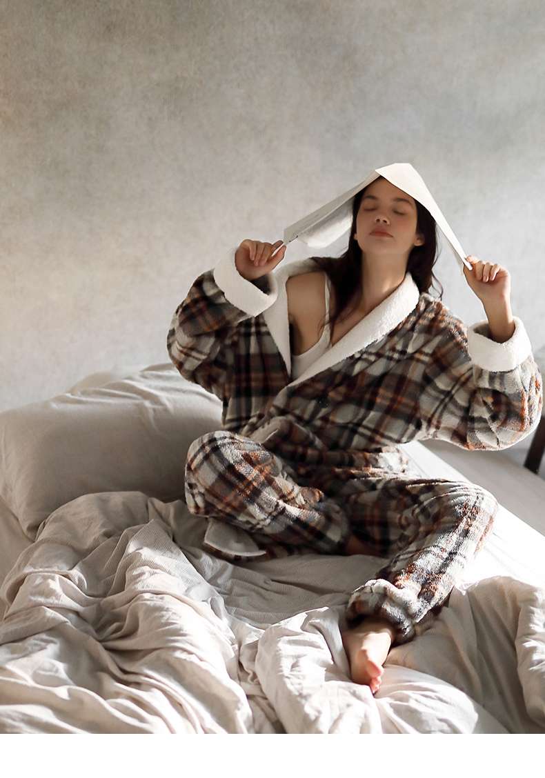 もこもこチェック柄セット レディース ルームウェア